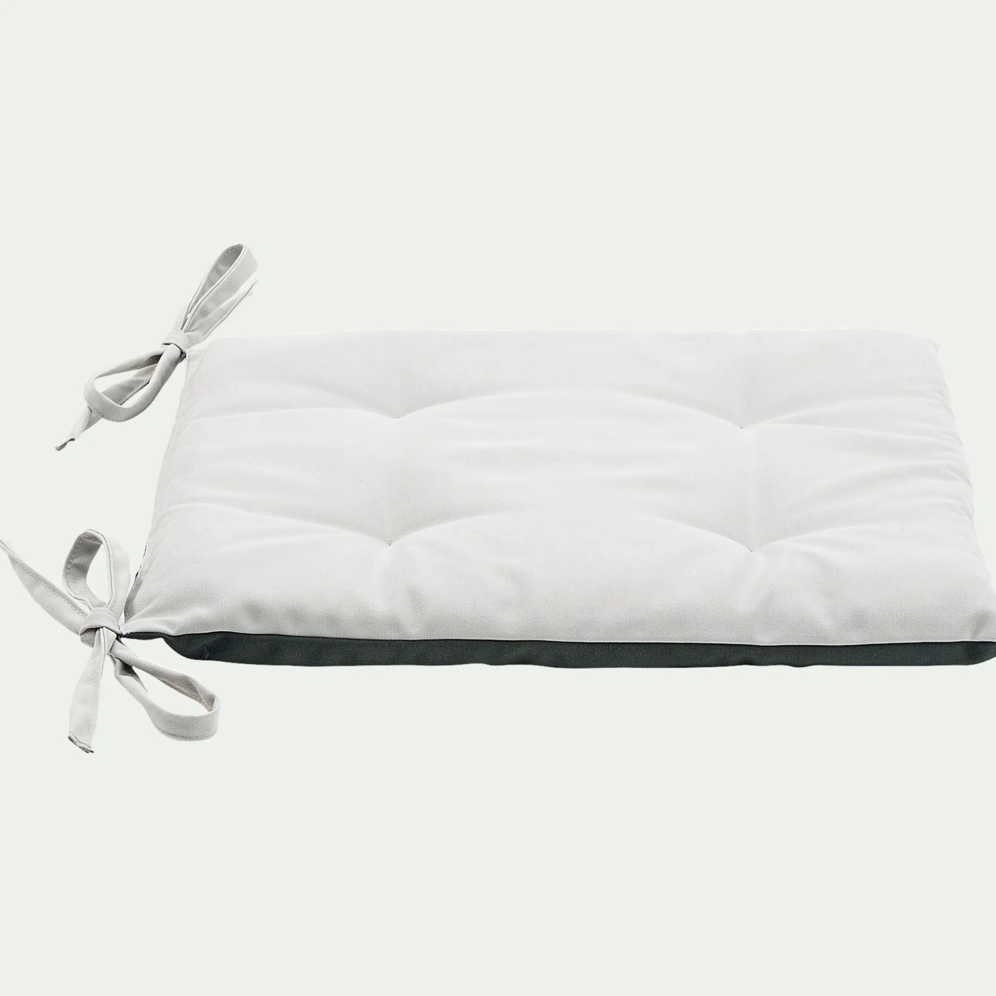 Galette de chaise de jardin en coton déperlant bicolore - vert