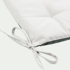 Galette de chaise de jardin en coton déperlant bicolore - vert