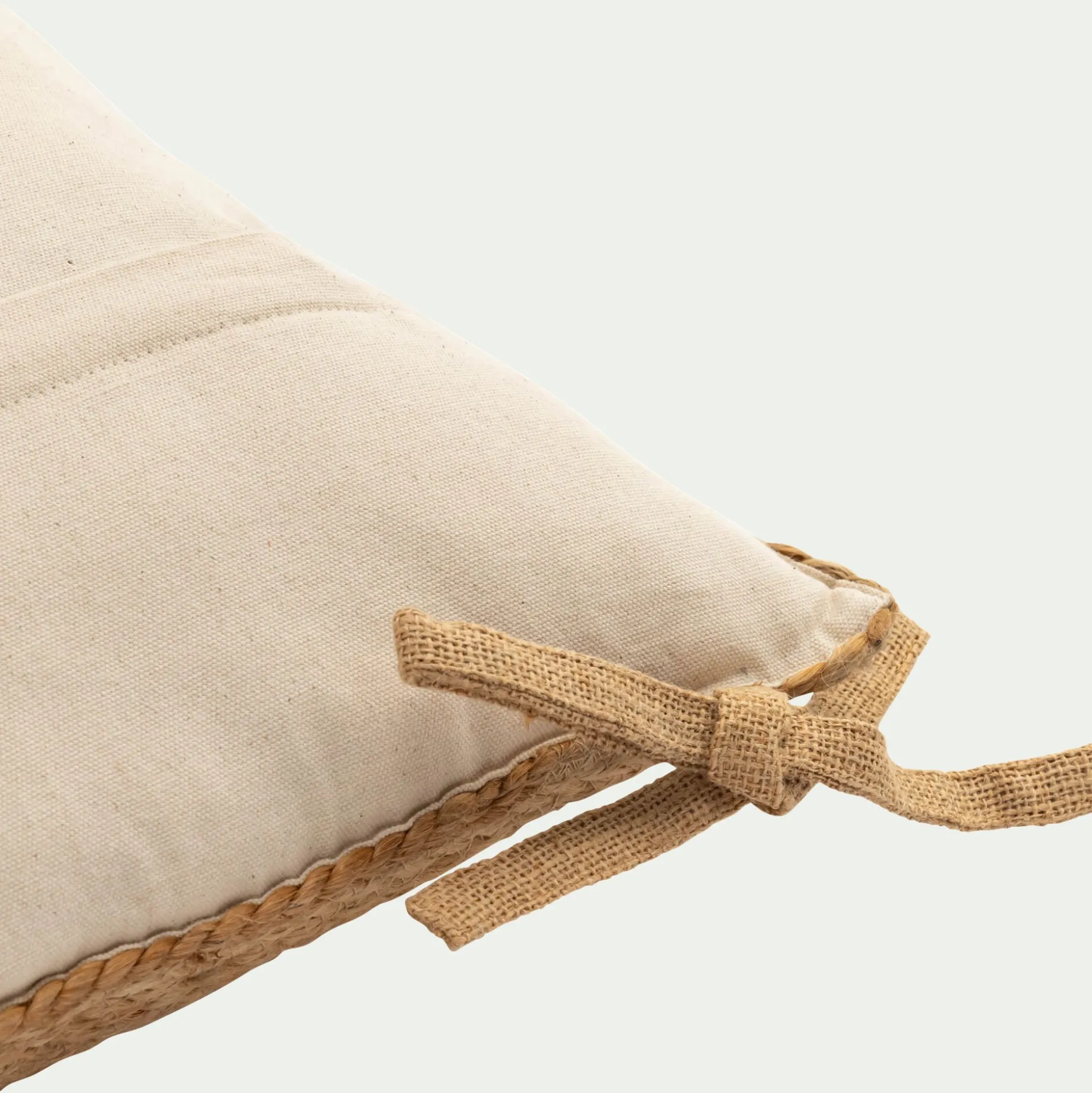 Galette de chaise en jute et coton 45x45cm - naturel