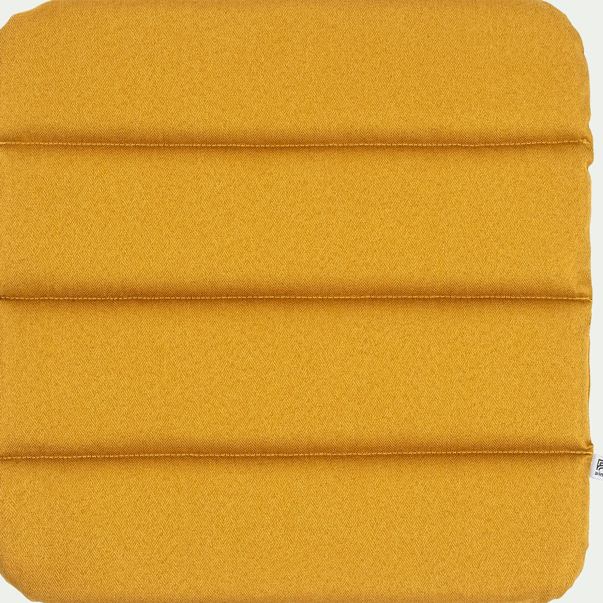 Galette de chaise indoor & outdoor en tissu déperlant - jaune argan