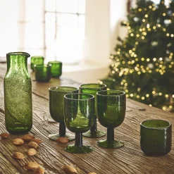 Gobelet en verre bullé 26cl - vert avocado