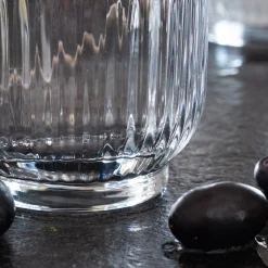 Gobelet strié en verre sodo-calcique 33cl - transparent