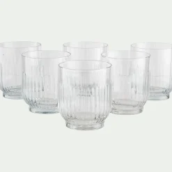 Gobelet strié en verre sodo-calcique 33cl - transparent