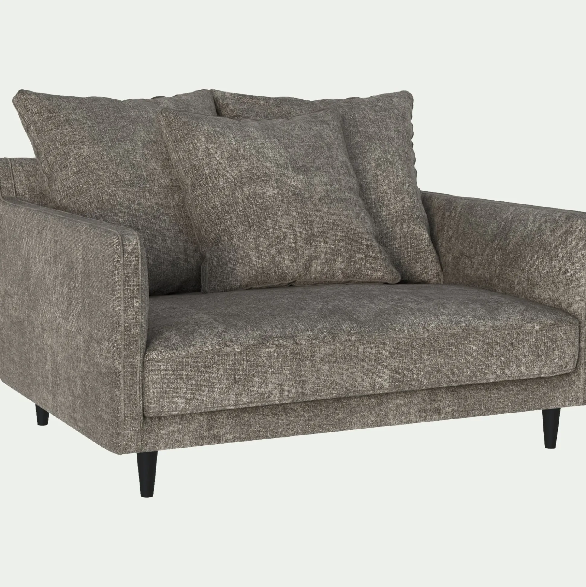 Grand fauteuil fixe en tissu joint - beige alpilles
