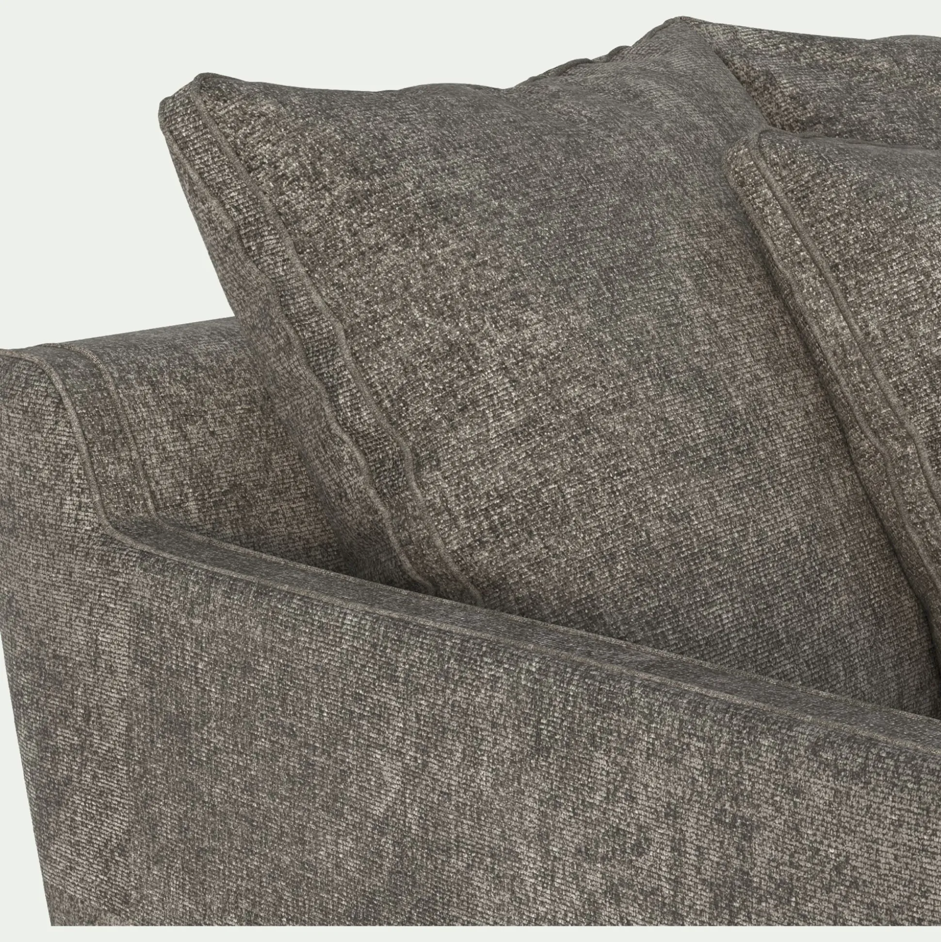 Grand fauteuil fixe en tissu joint - beige alpilles
