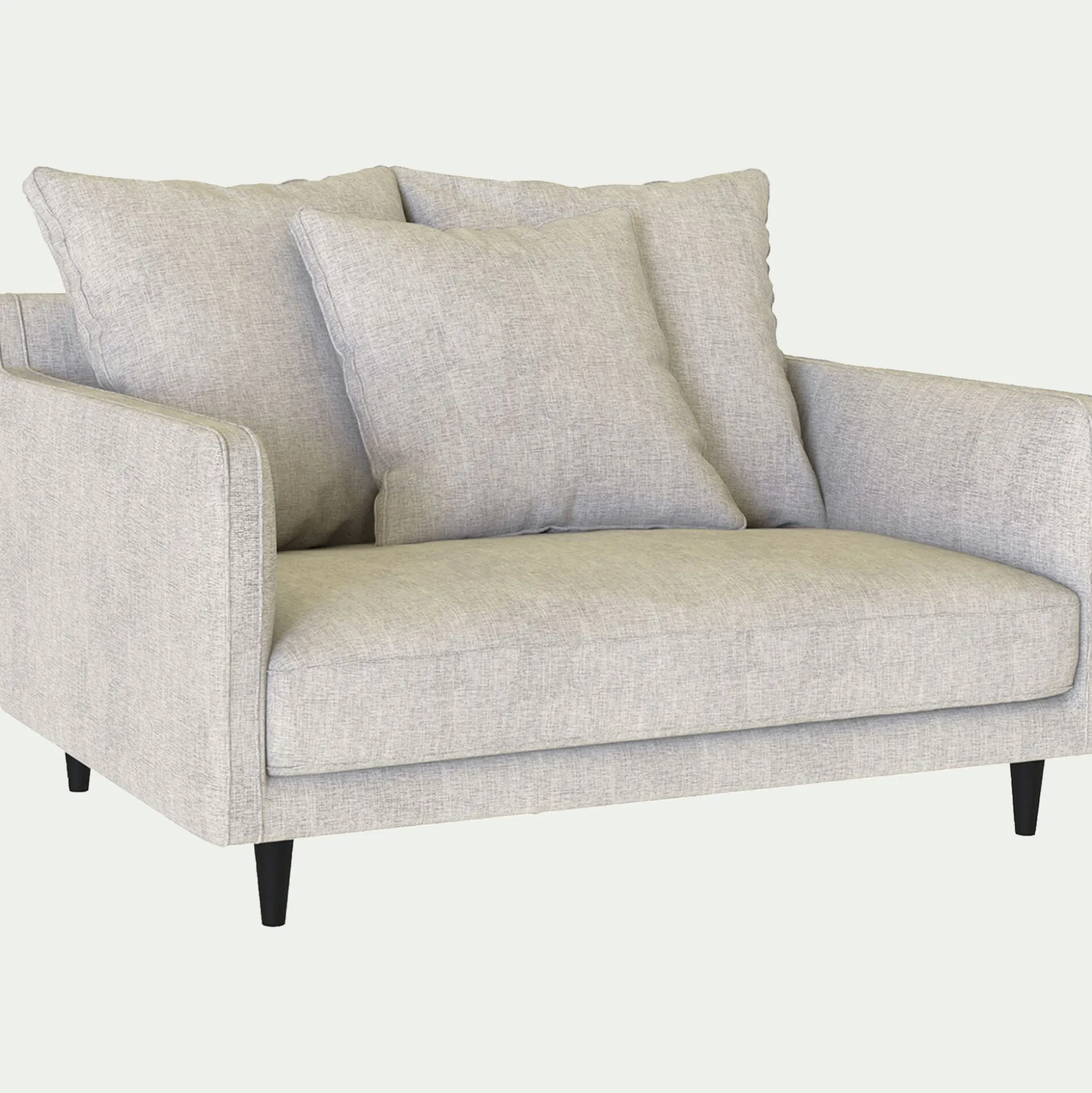 Grand fauteuil fixe en tissu monclar - beige roucas