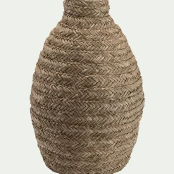 Grand vase en jonc de mer tressé H60cm - naturel