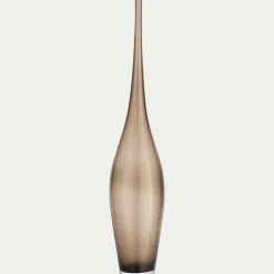 Grand vase en verre bullé H60cm - marron