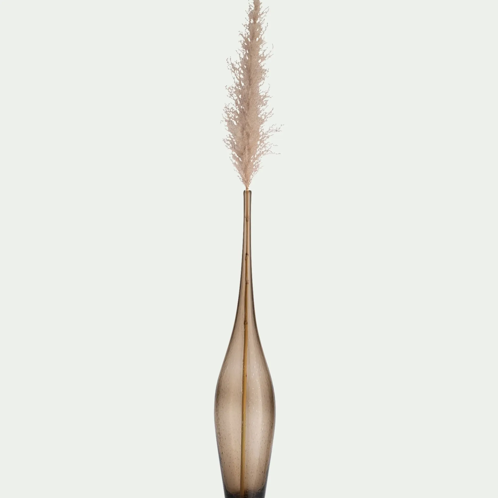 Grand vase en verre bullé H60cm - marron