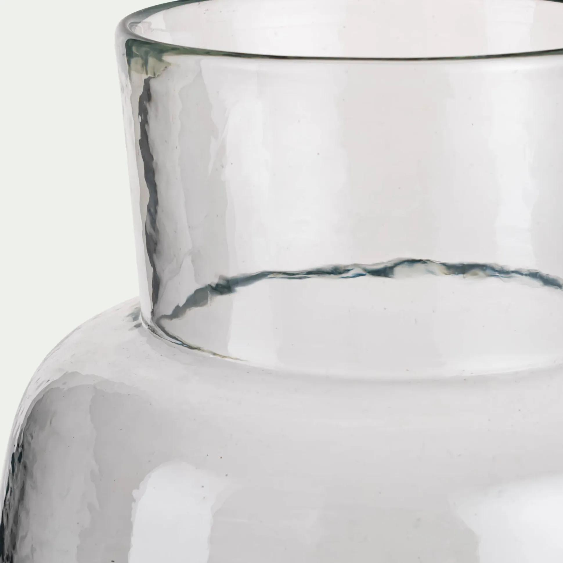 Grand vase en verre trouble D20xH24cm - transparent