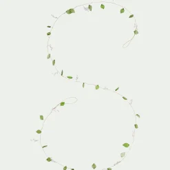 Guirlande de Noël en feuilles en verre et perles L183cm - vert