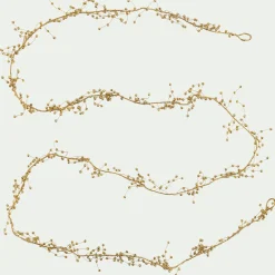 Guirlande de Noël à perles en fer L183cm - doré