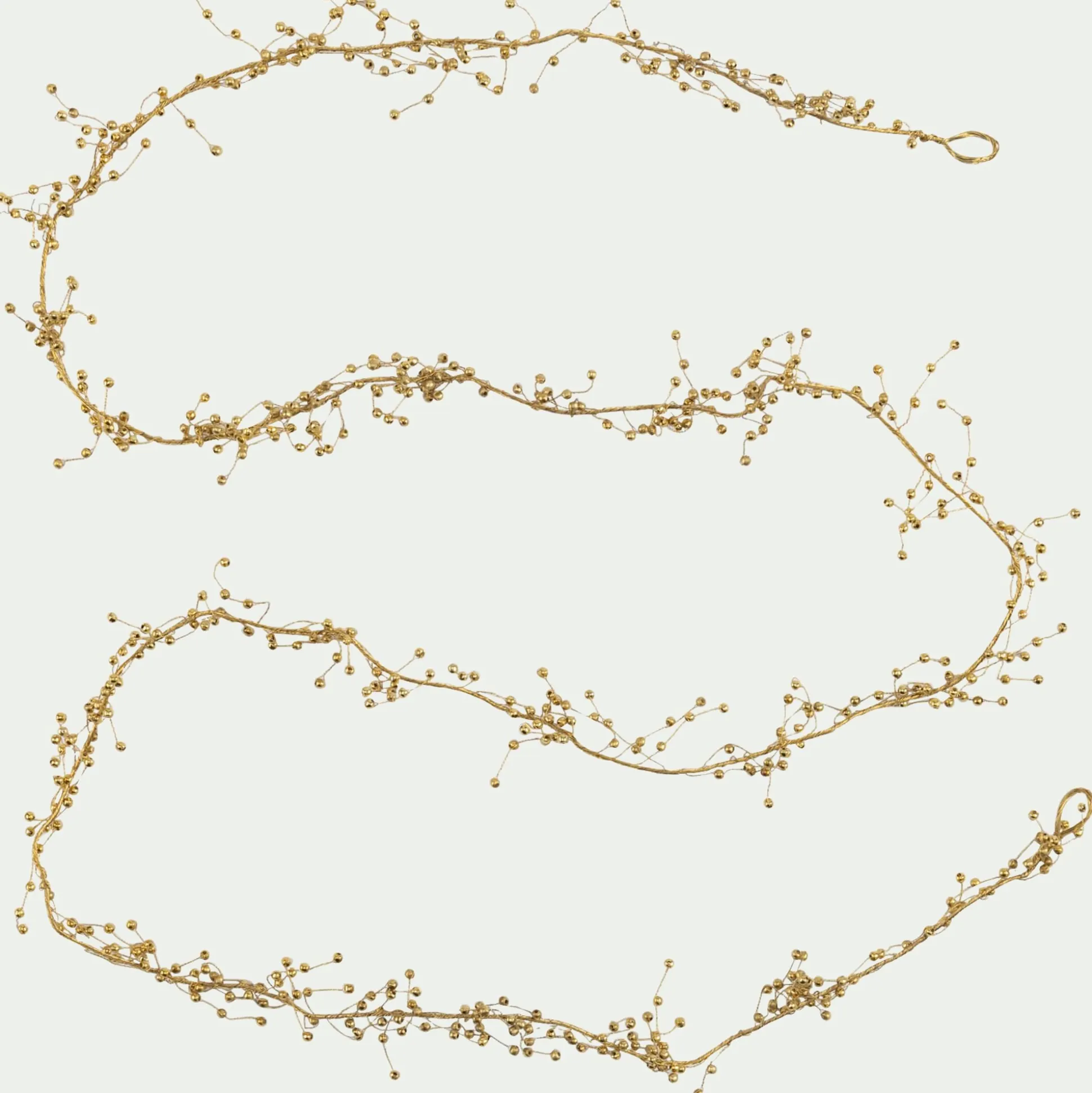 Guirlande de Noël à perles en fer L183cm - doré
