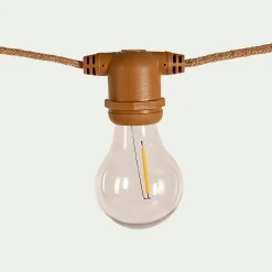 Guirlande électrique avec câble en jute 10 ampoules 8m - naturel