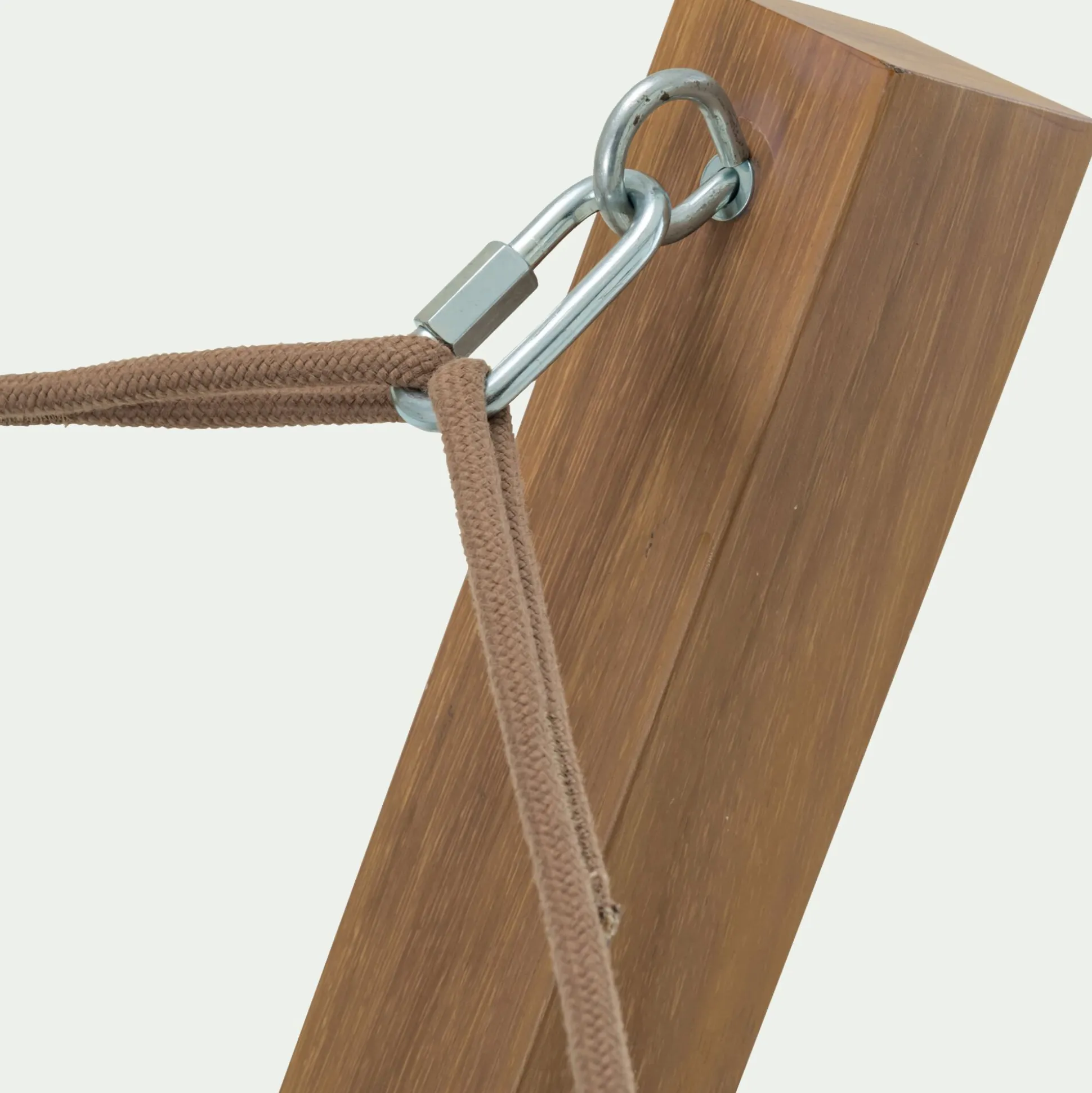 Hamac en acier effet teck - beige