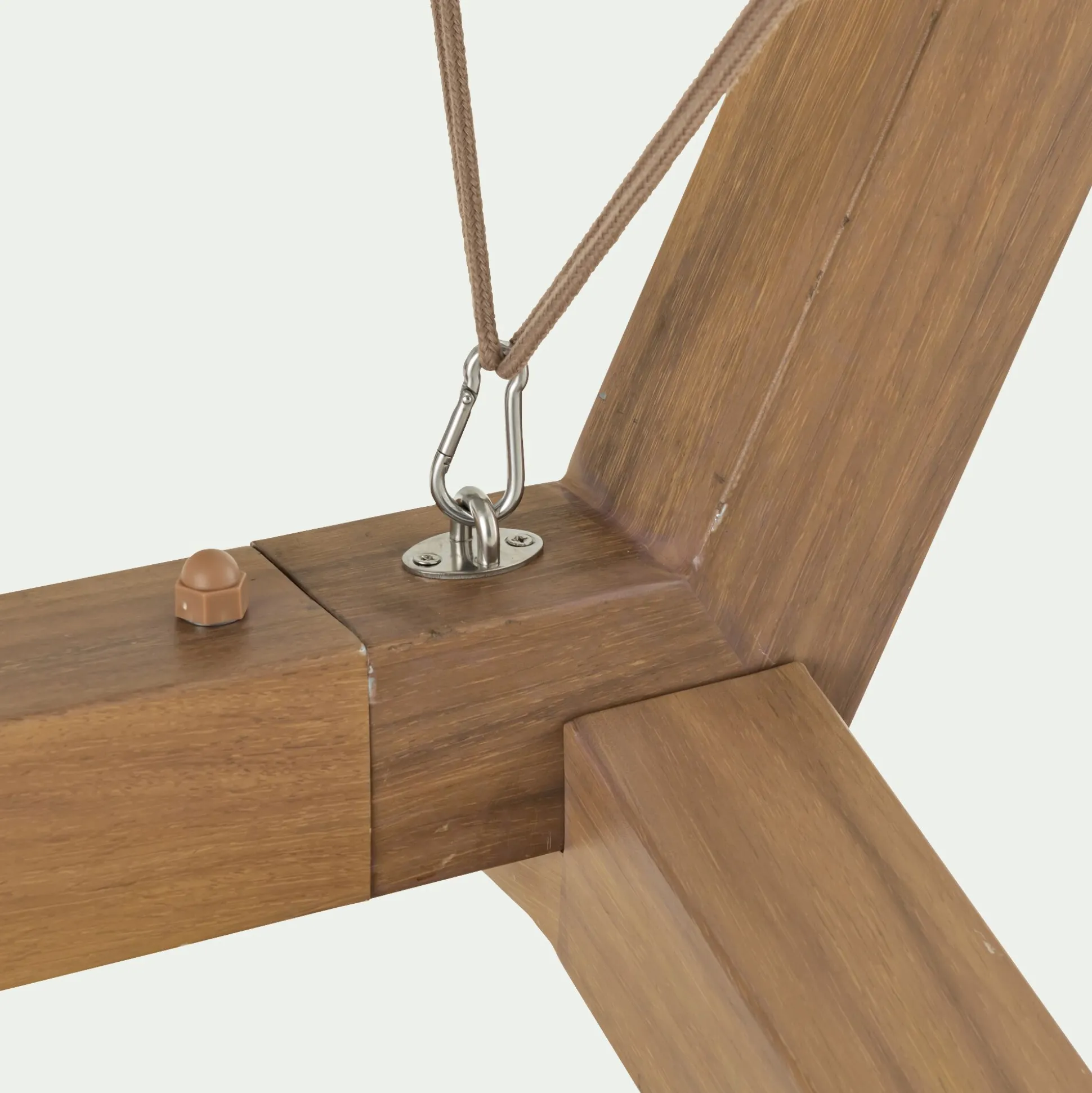 Hamac en acier effet teck - beige