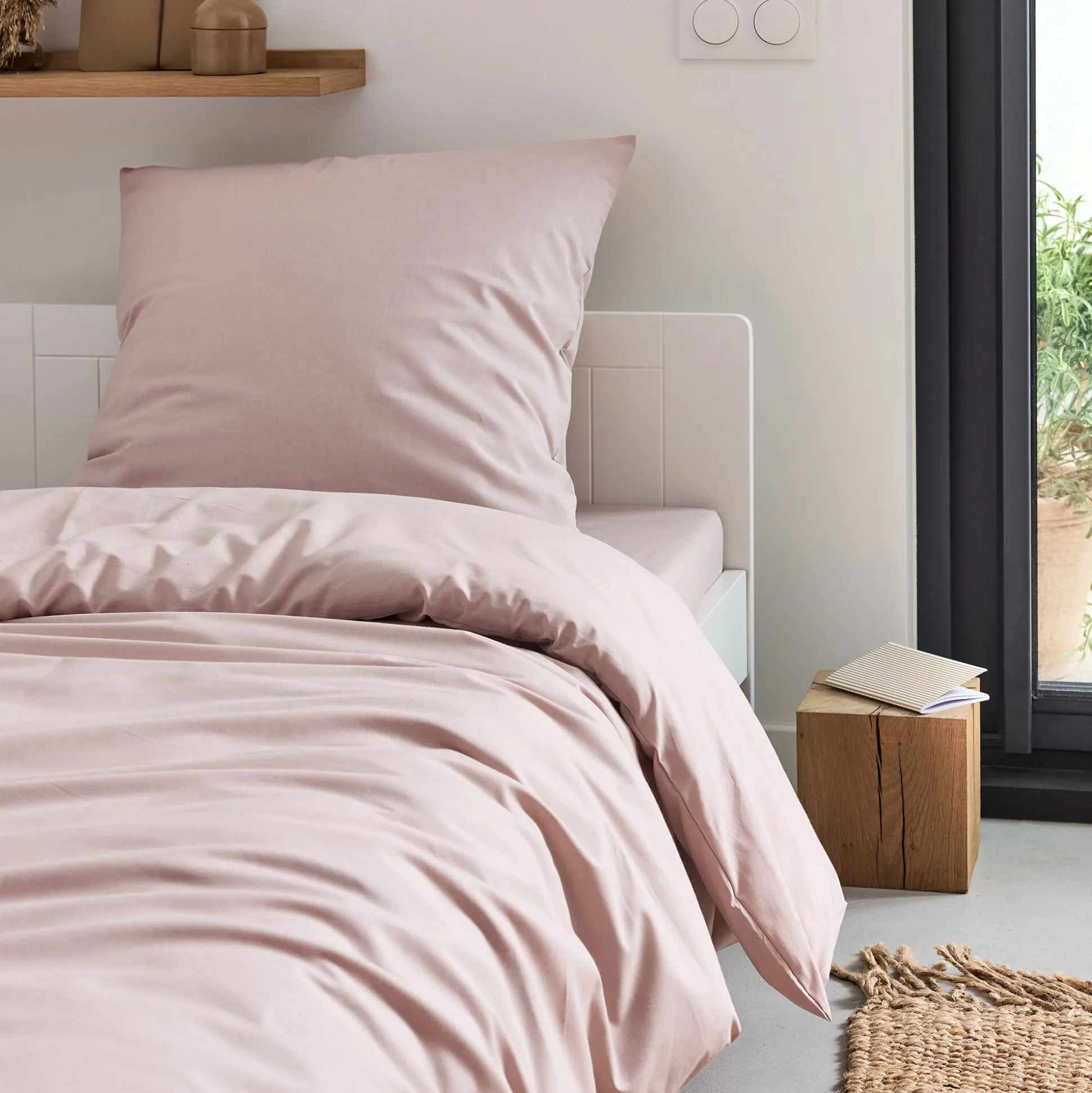 Housse de couette en coton 240x220cm - rose rosa