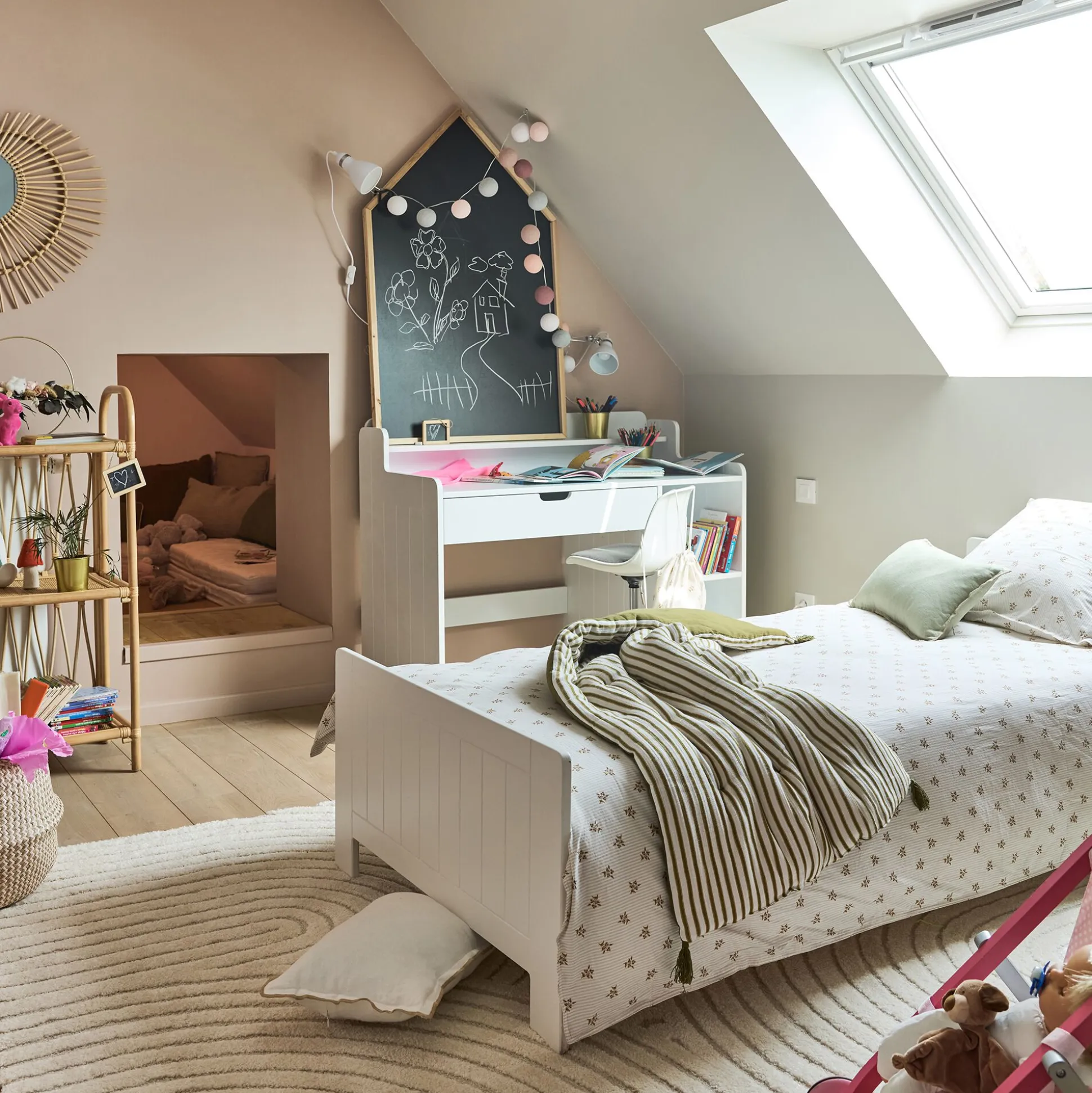 Housse de couette enfant 140x200cm et 1 taie d'oreiller 63x63cm - motifs argan