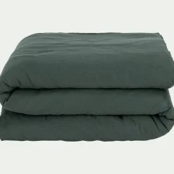 Housse de couette en lin lavé 240x220cm - vert cèdre