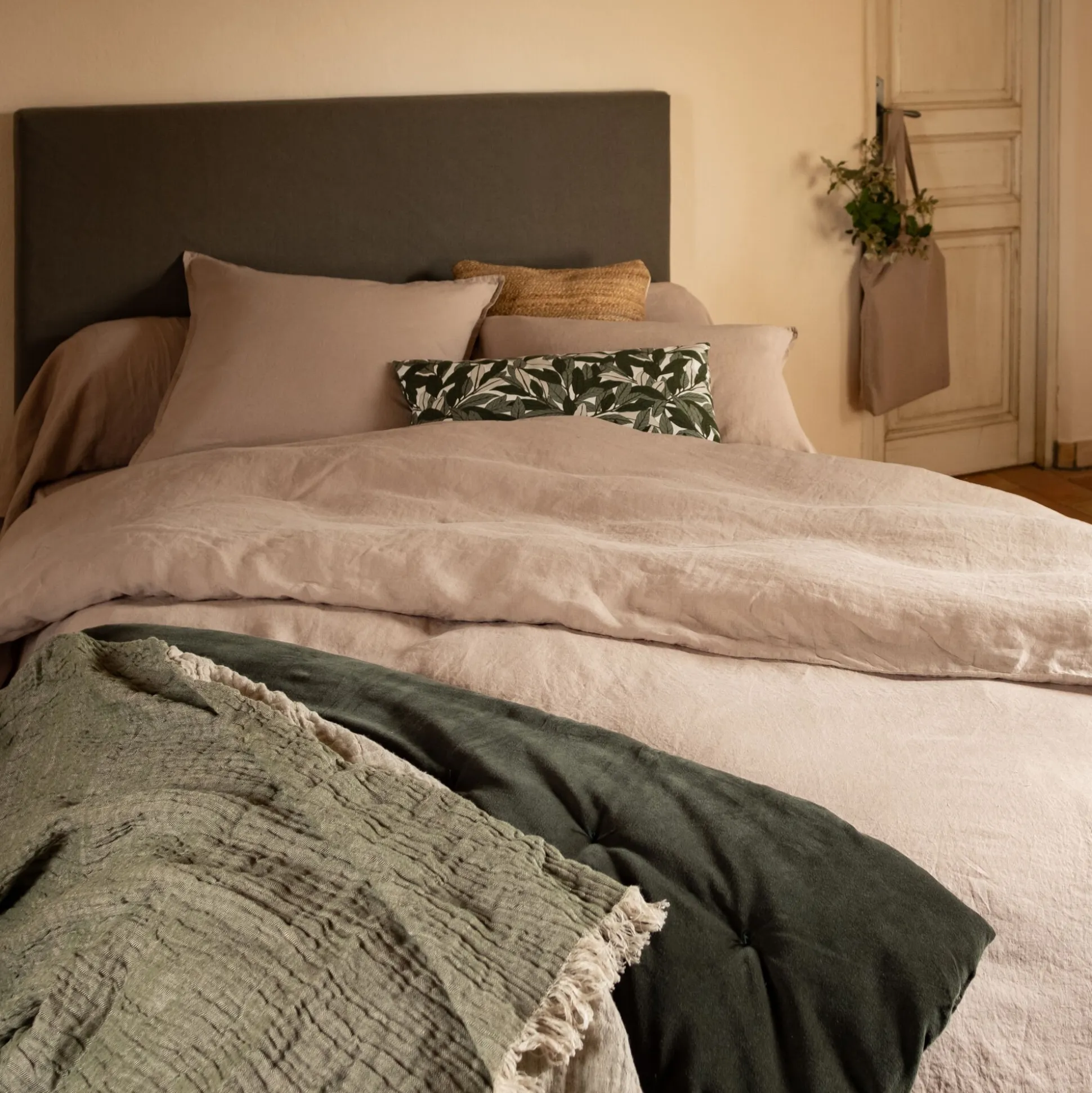Housse de couette en lin lavé 240x220cm - beige
