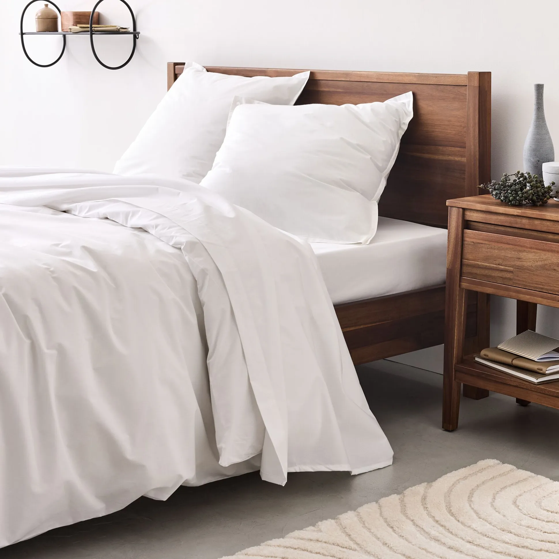 Housse de couette en percale de coton 240x220cm - blanc