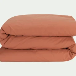 Housse de couette en percale de coton 240x220cm - brun rustrel