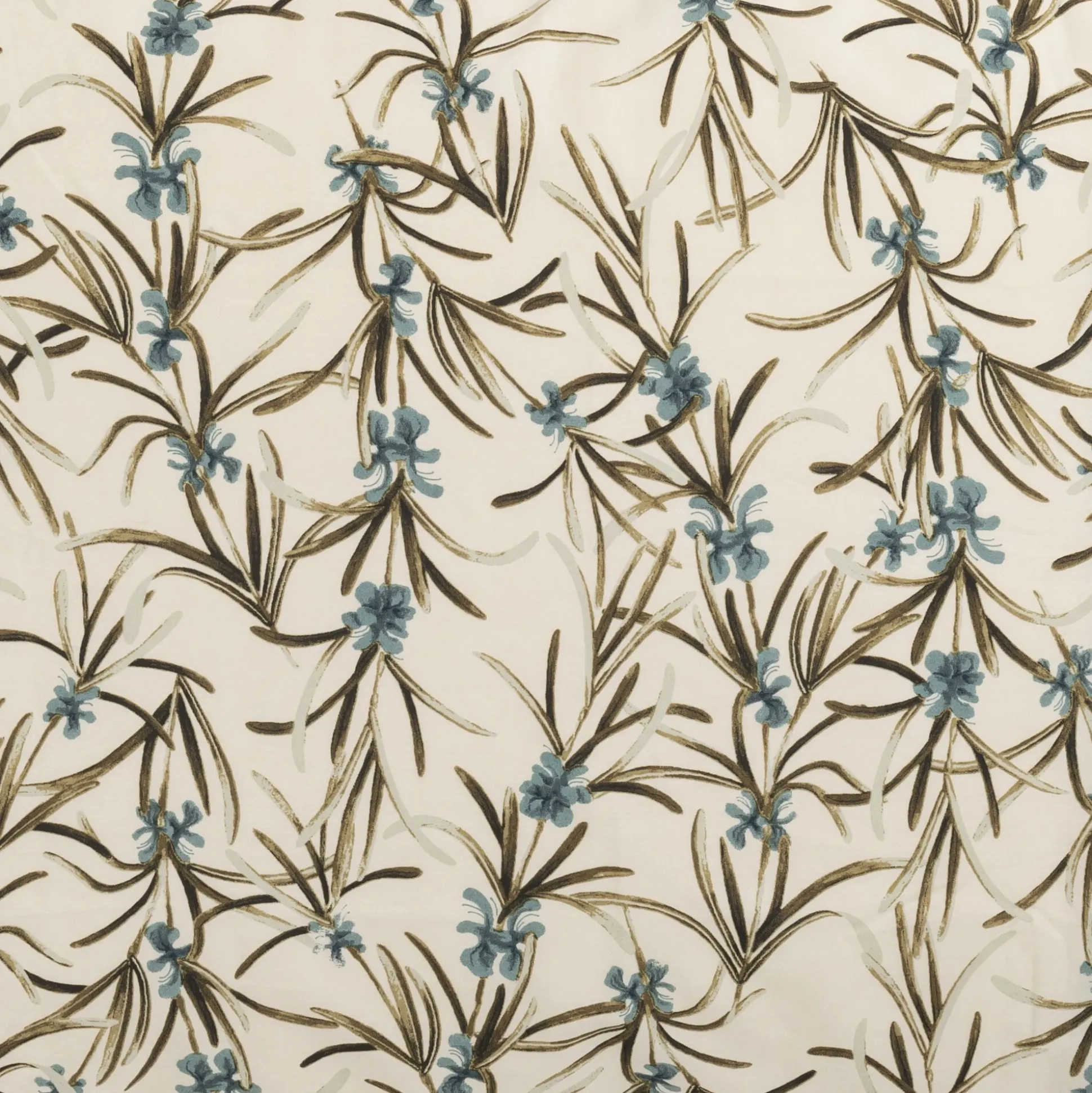 Housse de couette à motif végétal en percale de coton 240x220cm - blanc