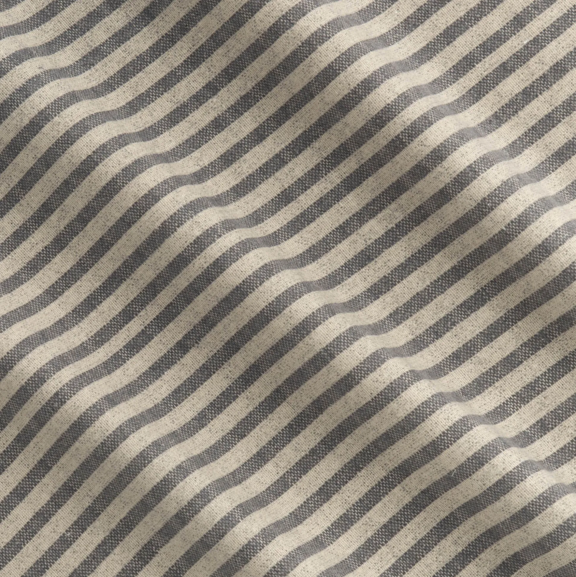 Housse de couette à rayures en flanelle de coton 240x220cm - gris