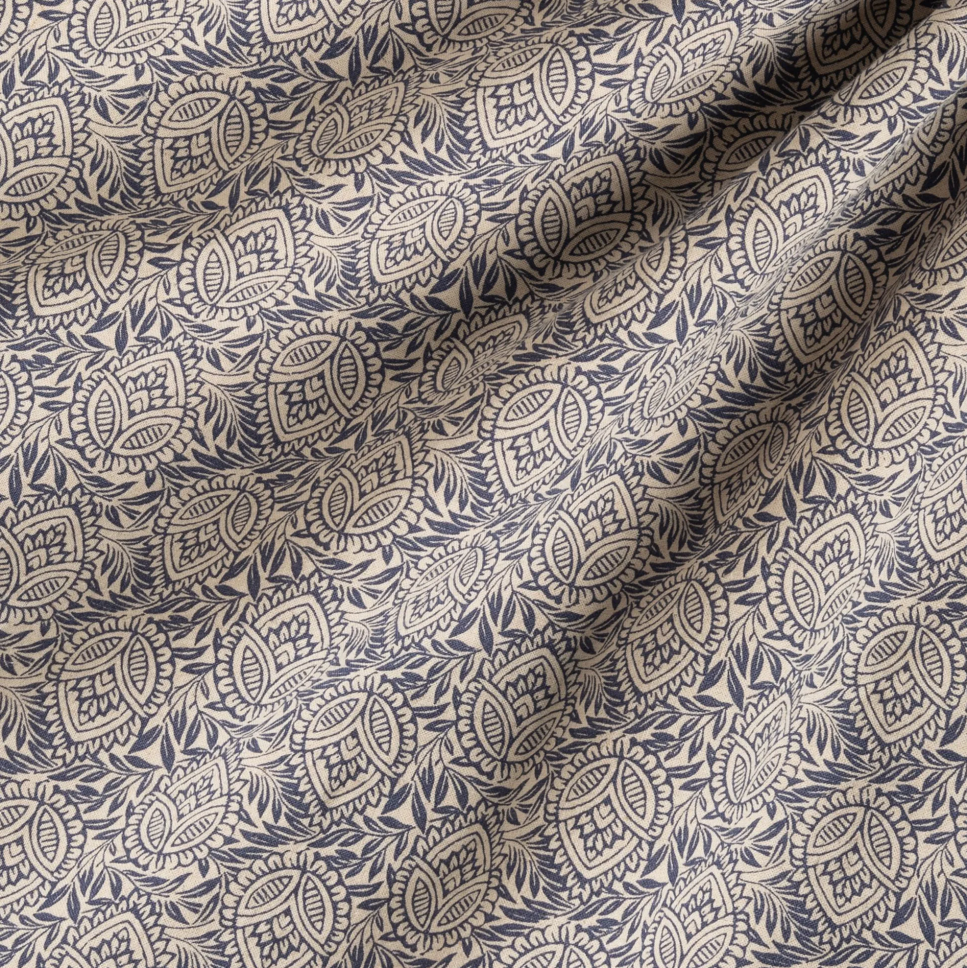 Housse de couette 260x240cm et 2 taies d'oreiller 63x63cm en coton et lin - motif amande