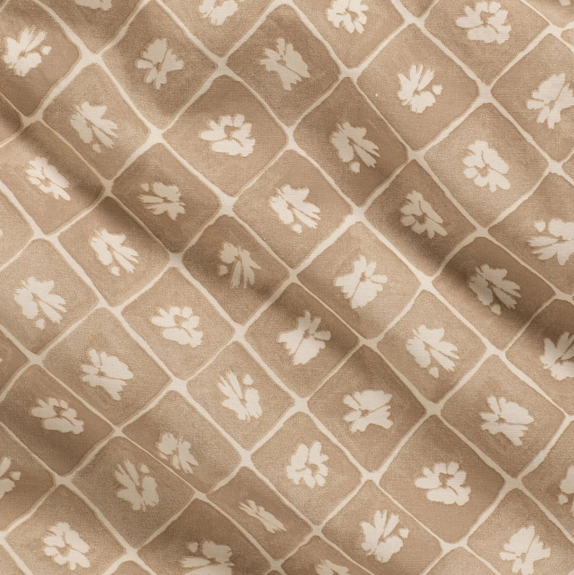 Housse de couette 260x240cm et 2 taies d'oreiller 63x63cm en coton lavé - beige