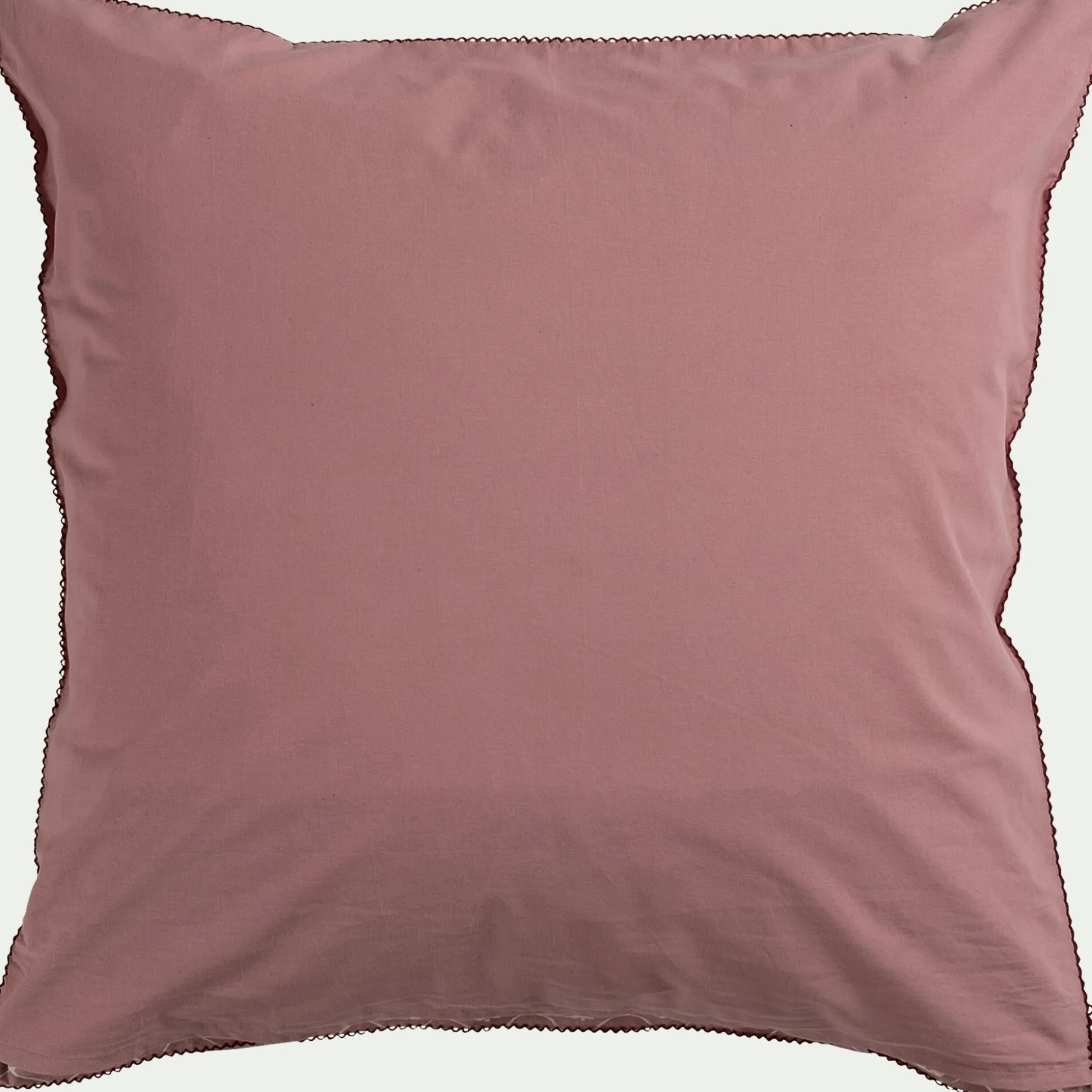 Housse de couette 260x240cm et 2 taies d'oreiller 63x63cm en coton lavé - rose