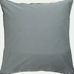 Housse de couette 240x220cm et 2 taies d'oreiller 63x63cm en coton lavé - bleu