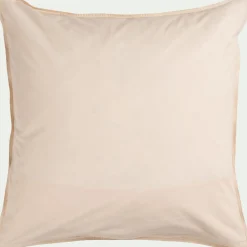 Housse de couette 240x220cm et 2 taies d'oreiller 63x63cm en percale de coton motif floral - beige