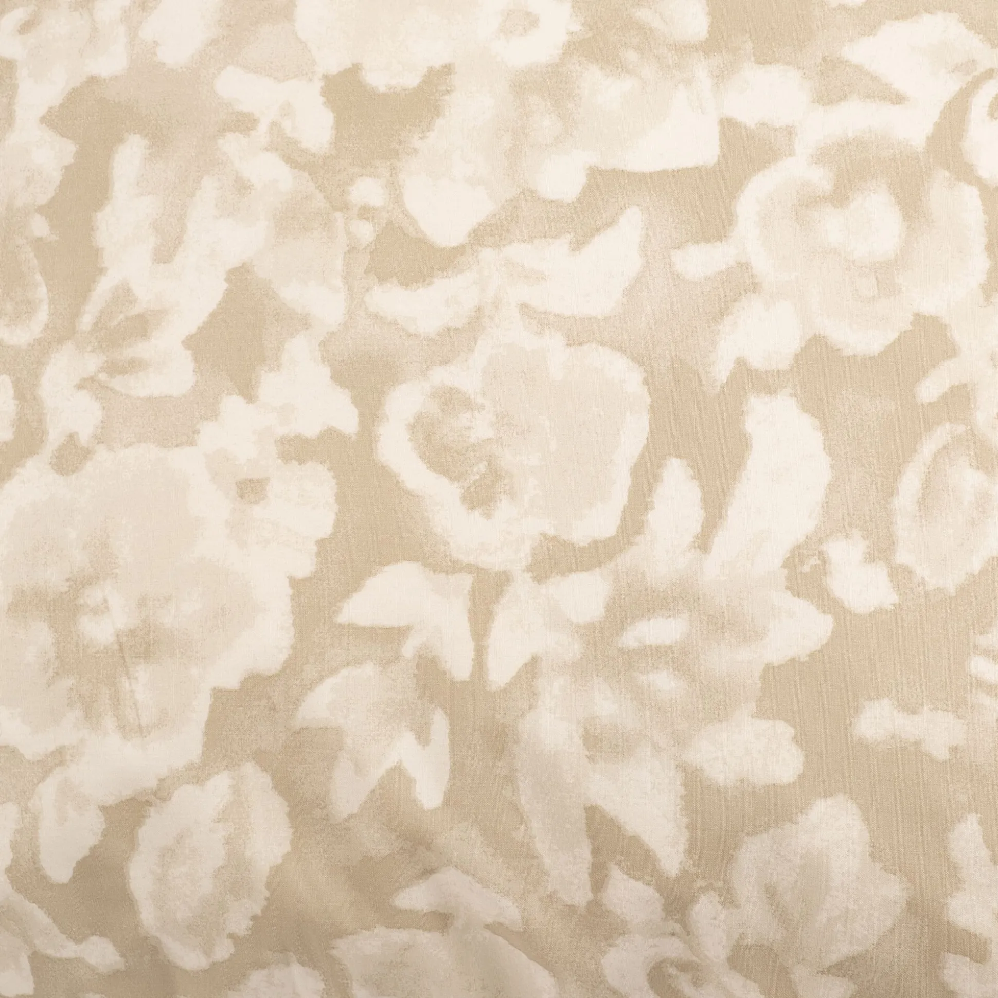 Housse de couette 240x220cm et 2 taies d'oreiller 63x63cm en percale de coton motif floral - beige
