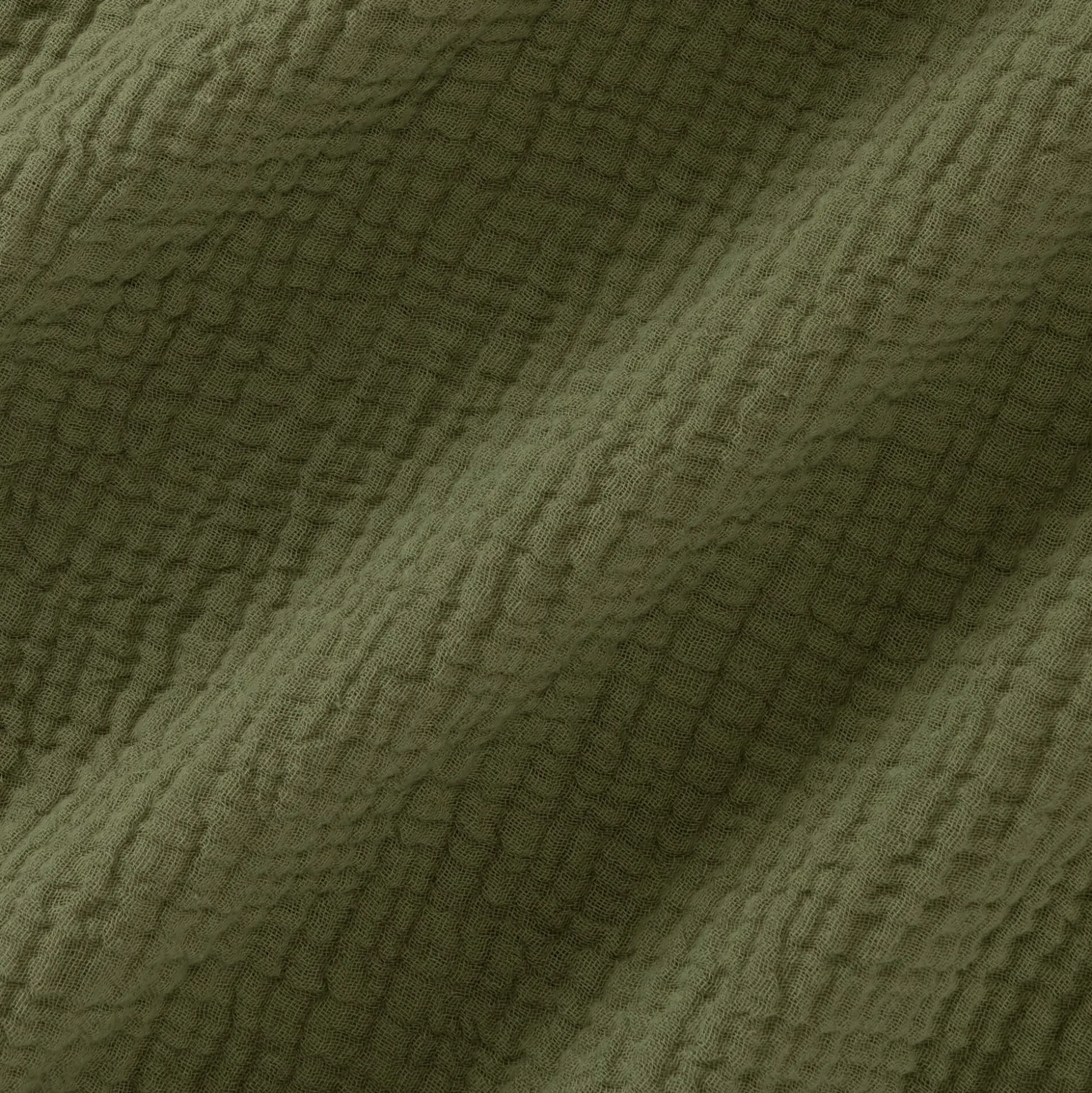 Housse de couette 260x240cm et 2 taies d'oreiller 63x63cm en double gaze de coton - vert sauge
