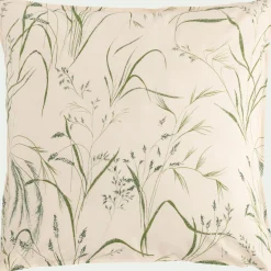 Housse de couette 240x220cm et 2 taies d'oreiller 63x63cm en coton à motif végétal - beige