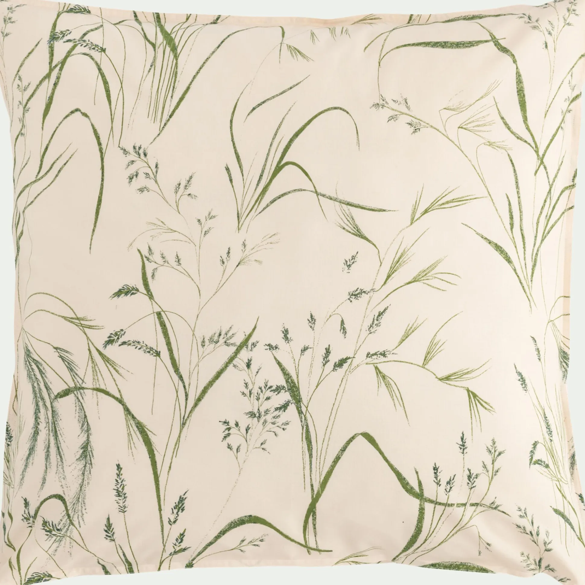 Housse de couette 240x220cm et 2 taies d'oreiller 63x63cm en coton à motif végétal - beige