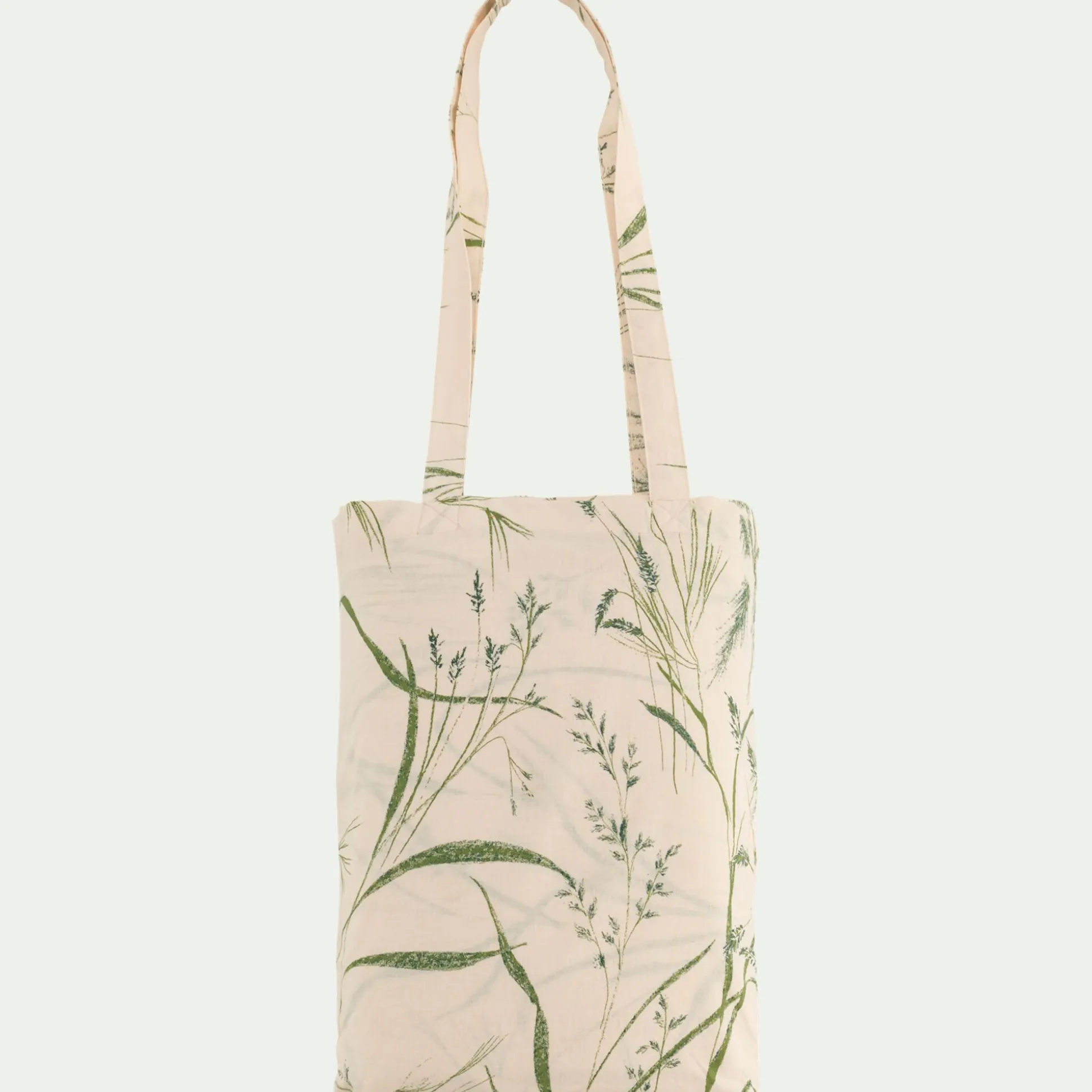 Housse de couette 240x220cm et 2 taies d'oreiller 63x63cm en coton à motif végétal - beige