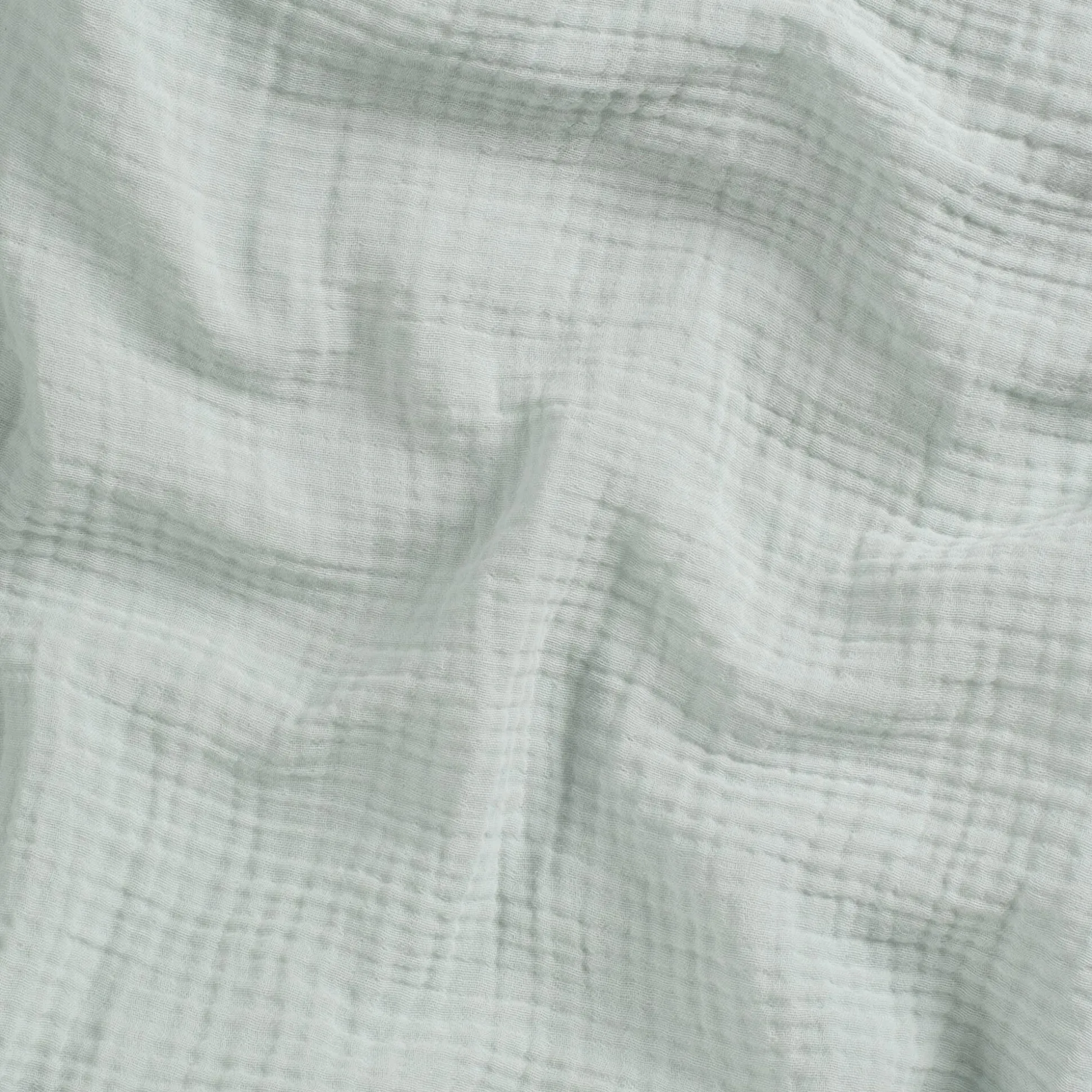 Housse de couette 240x220cm et 2 taies d'oreiller 63x63cm en double gaze de coton - bleu littoral