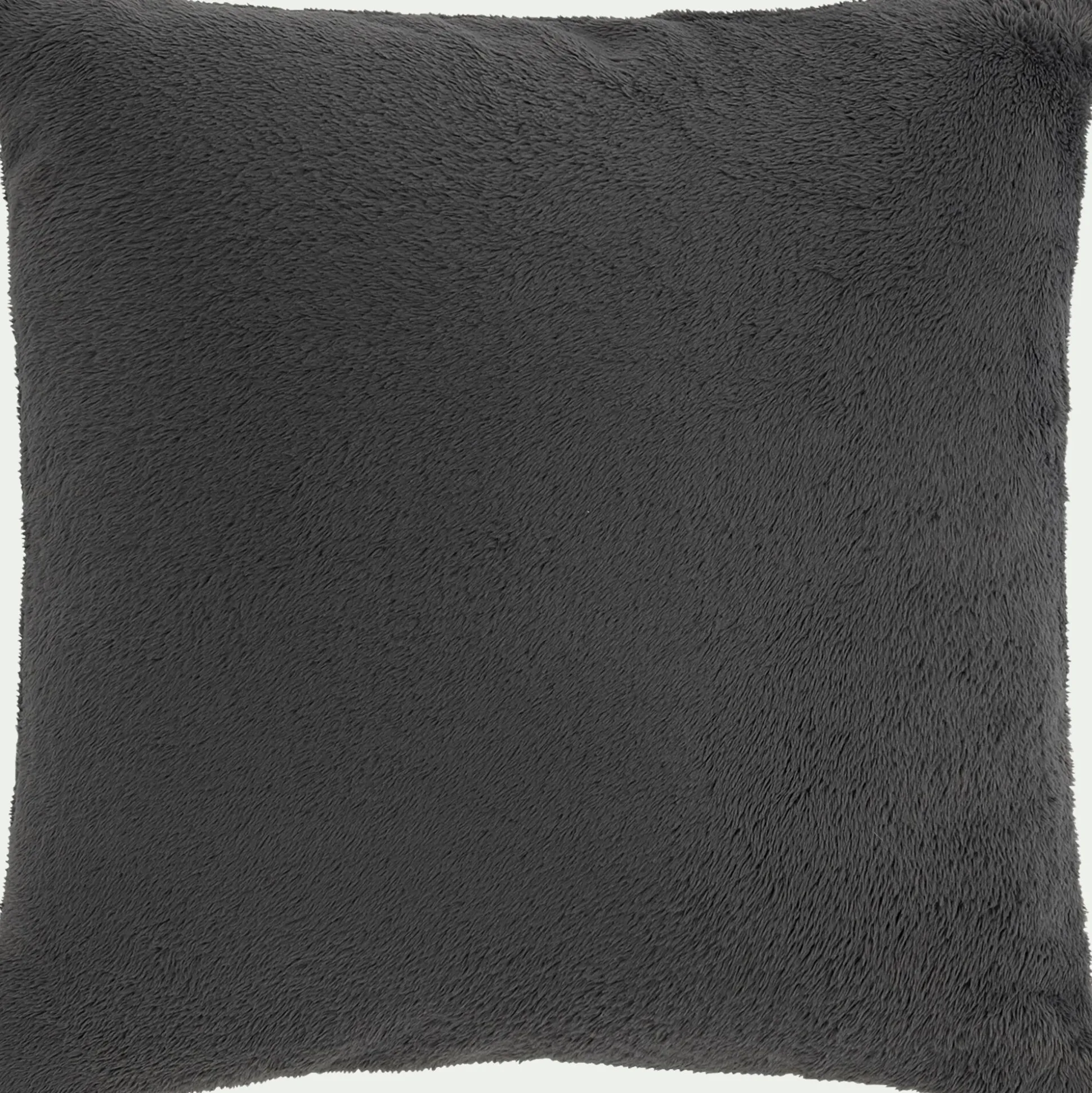 Housse de coussin effet polaire 40x40cm - gris ardoise