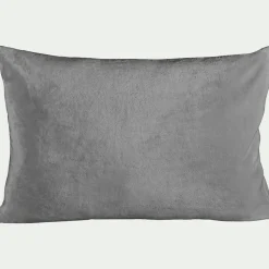 Housse de coussin effet polaire 40x60cm - gris restanque