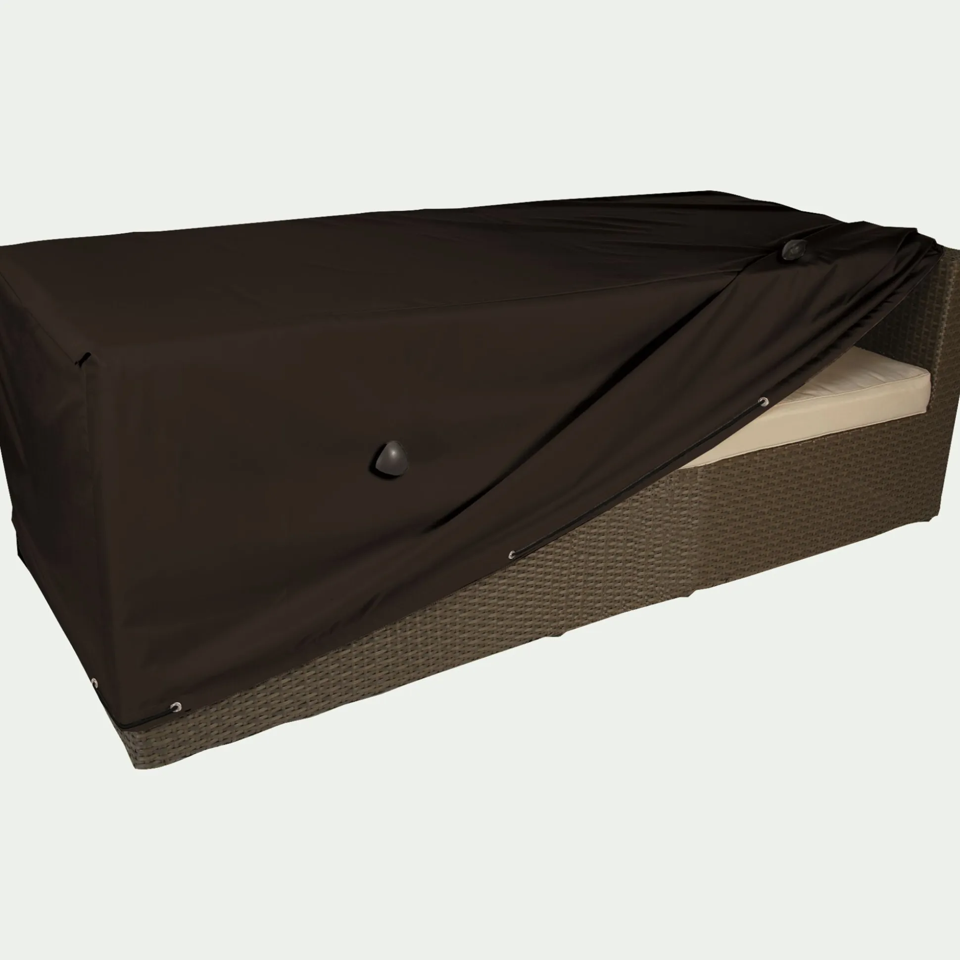 Housse de protection pour canapé de jardin 3 places - noir - (L230x90xH60cm)