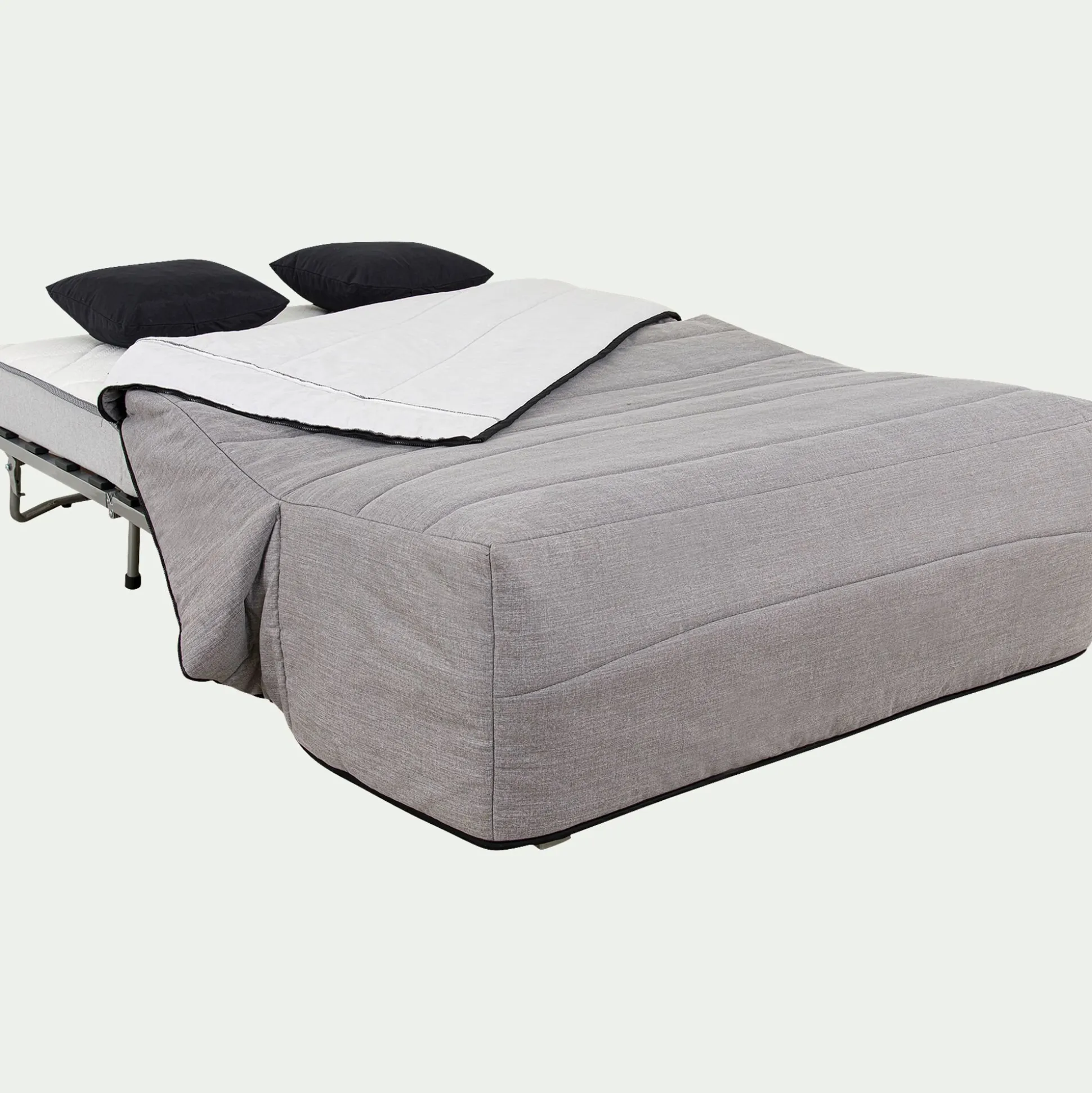 Housse pour canapé BZ et 2 housses de coussin 160x200cm - gris borie