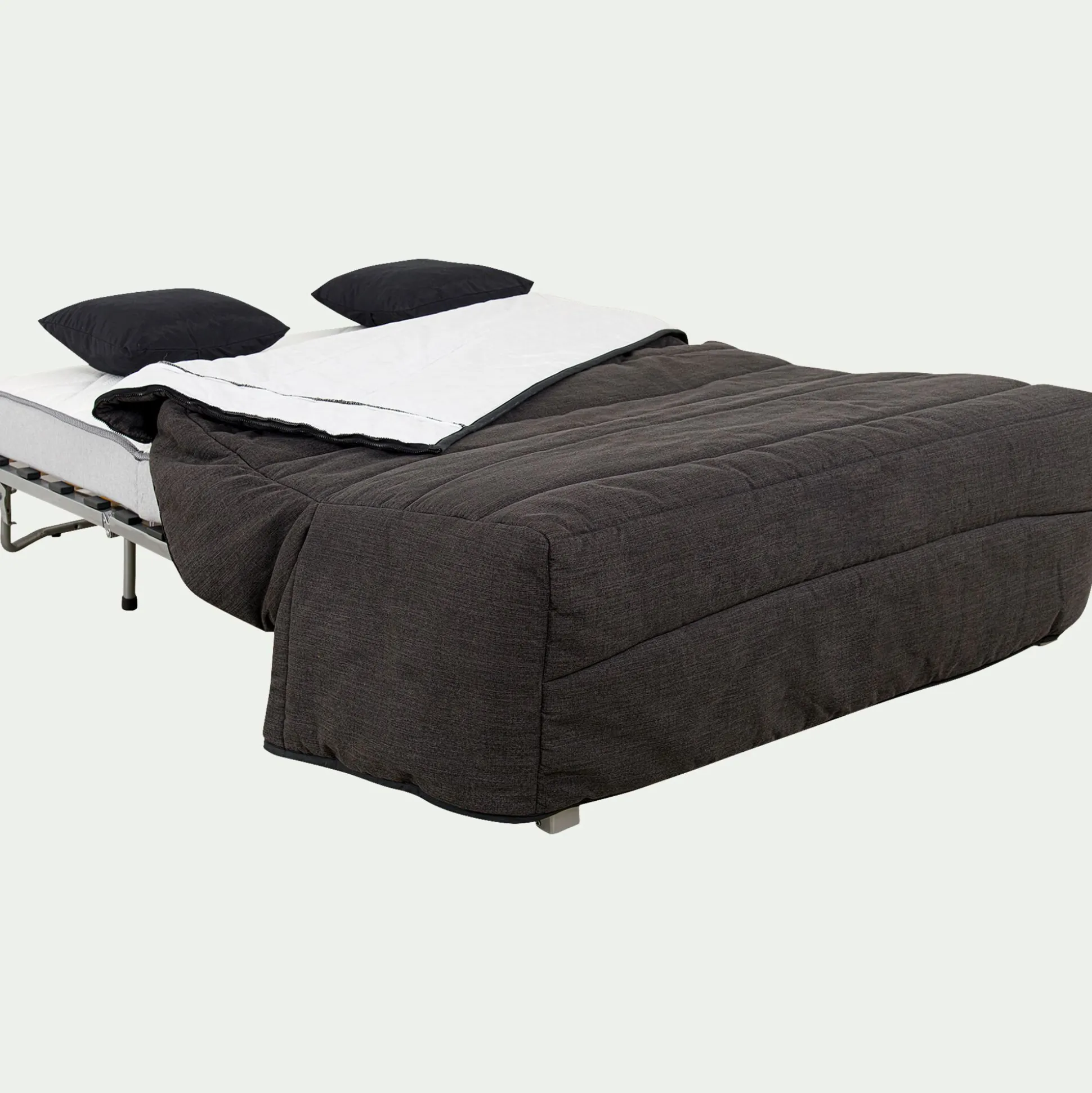 Housse pour canapé BZ et 2 housses de coussin 160x200cm - gris anthracite
