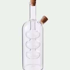 Huilier et vinaigrier en verre - transparent