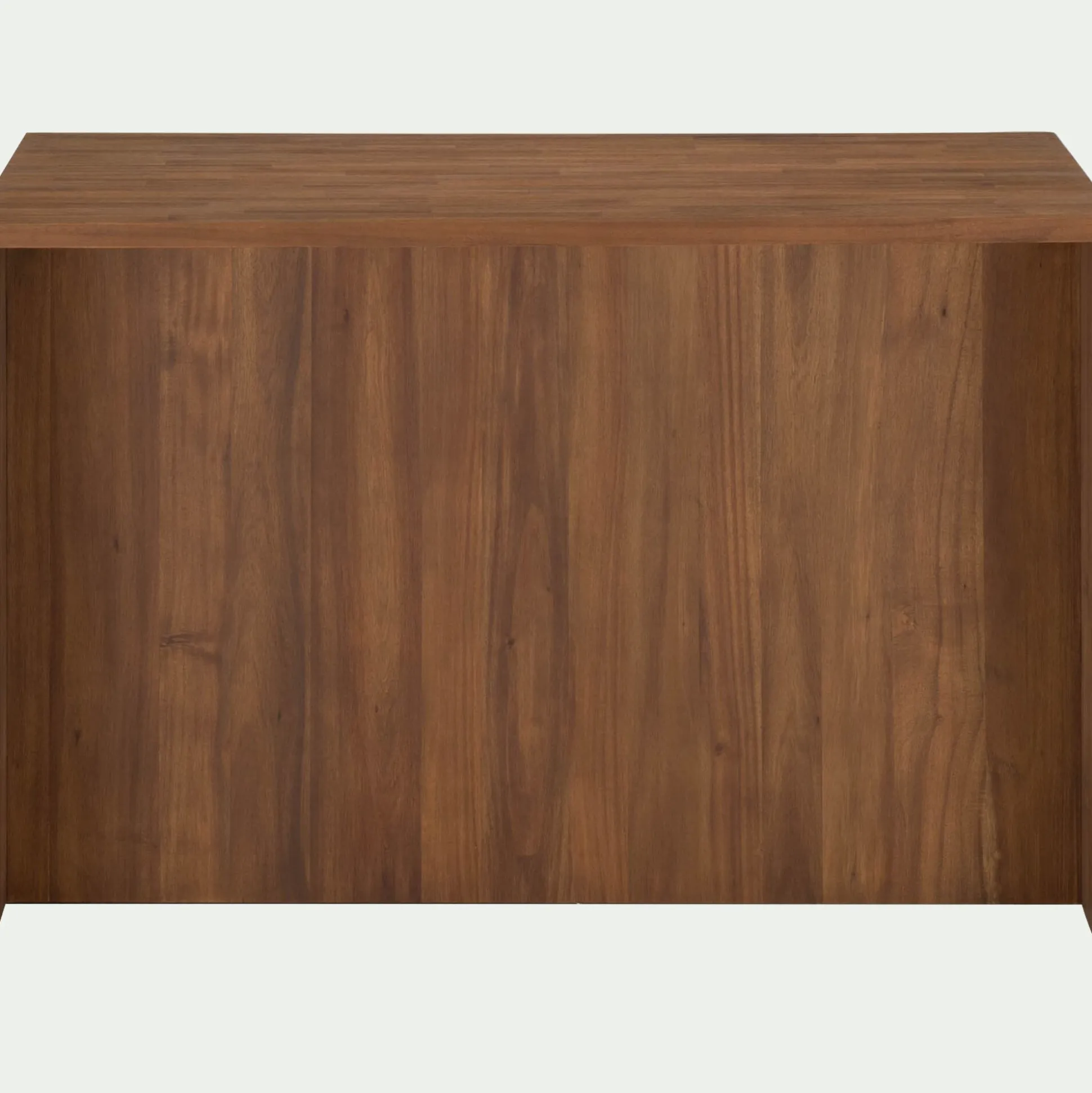 Ilot central de cuisine avec rangement en acacia L140cm - bois foncé