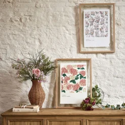 Image encadrée d'hortensias 45x63cm - rose