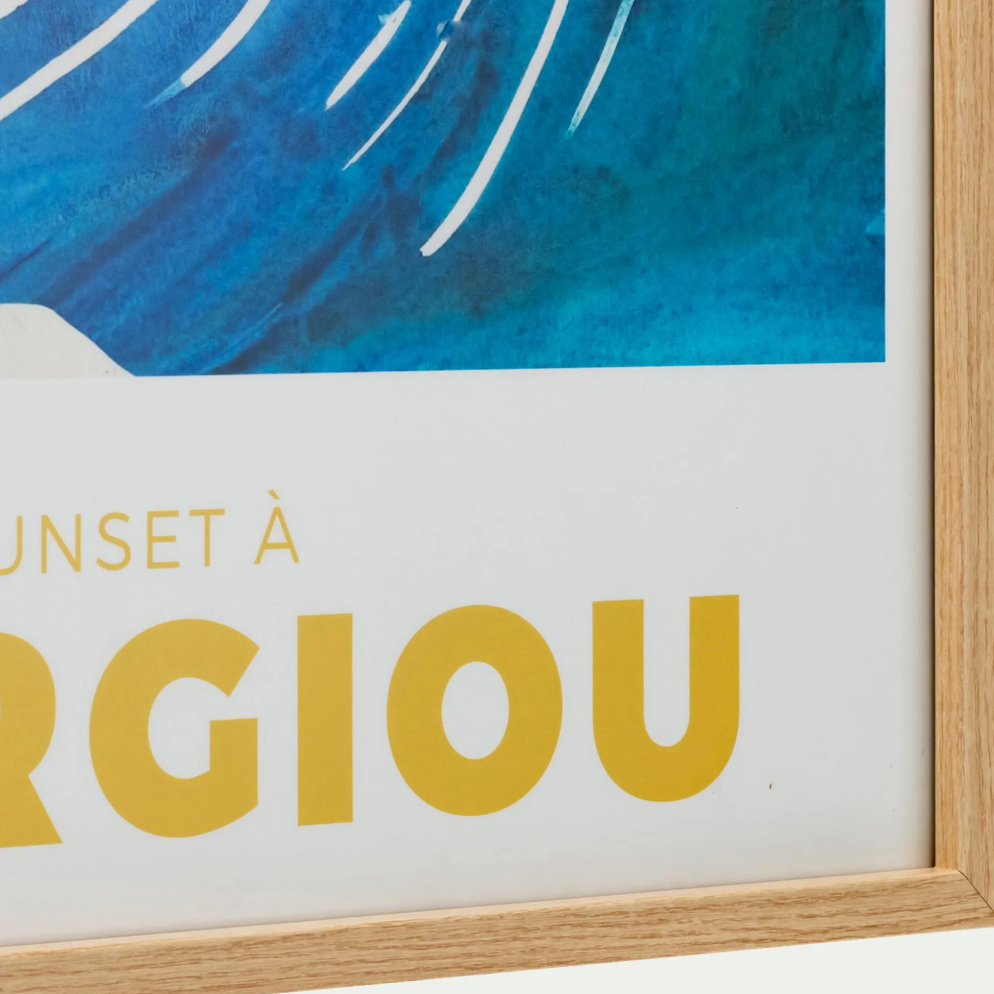 Image encadrée motif morgiou 53x73cm - bleu