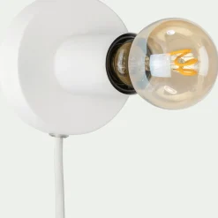 Lampe applique en métal blanc D10xH9cm