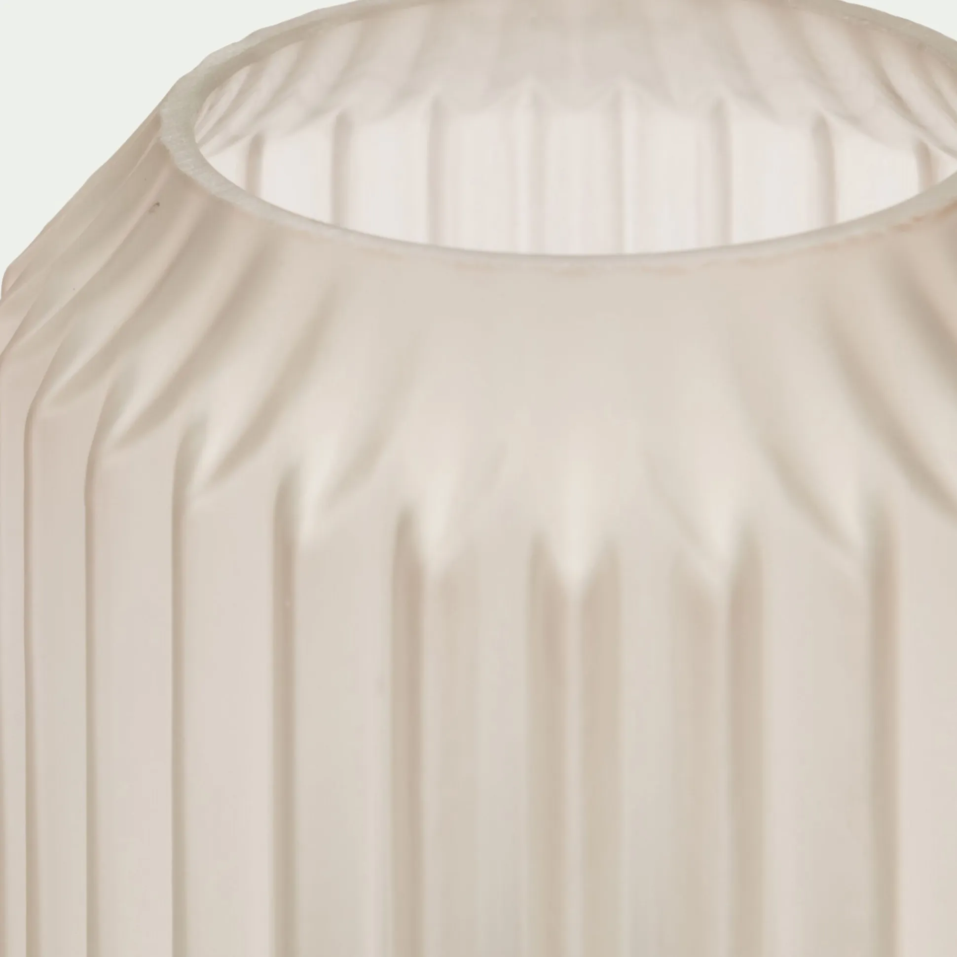 Lampe de table en verre et acier H17cm - blanc